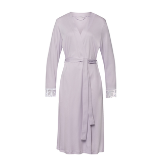 lavender bathrobe on white background